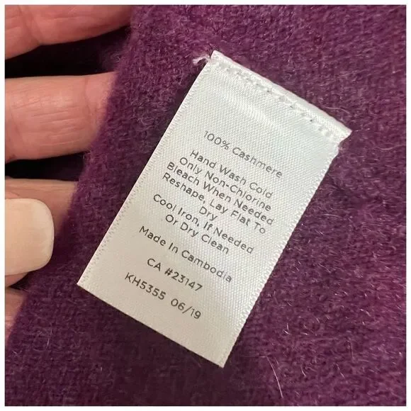 Talbots Pure Cashmere Sweater Pullover Soft Purple Mock Neck XS - Picture 5 of 5